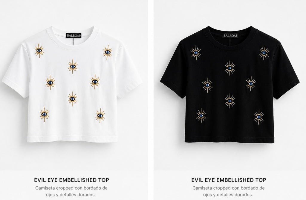 Embroidered Eye Detail Tee ✨👁️
