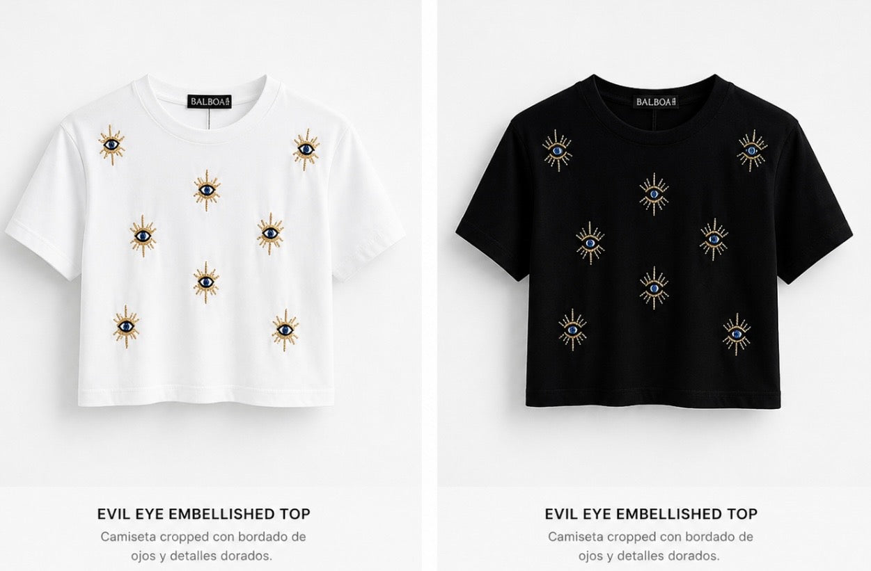 Embroidered Eye Detail Tee ✨👁️