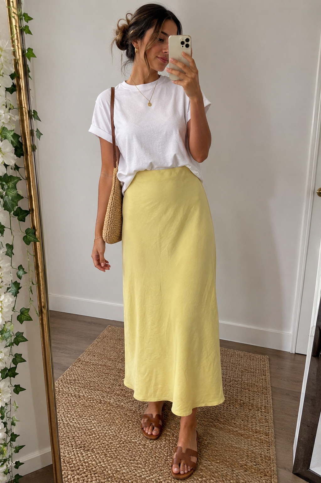 Anthropologie Pale Yellow Flowy Maxi Skirt – Women’s [Size]M