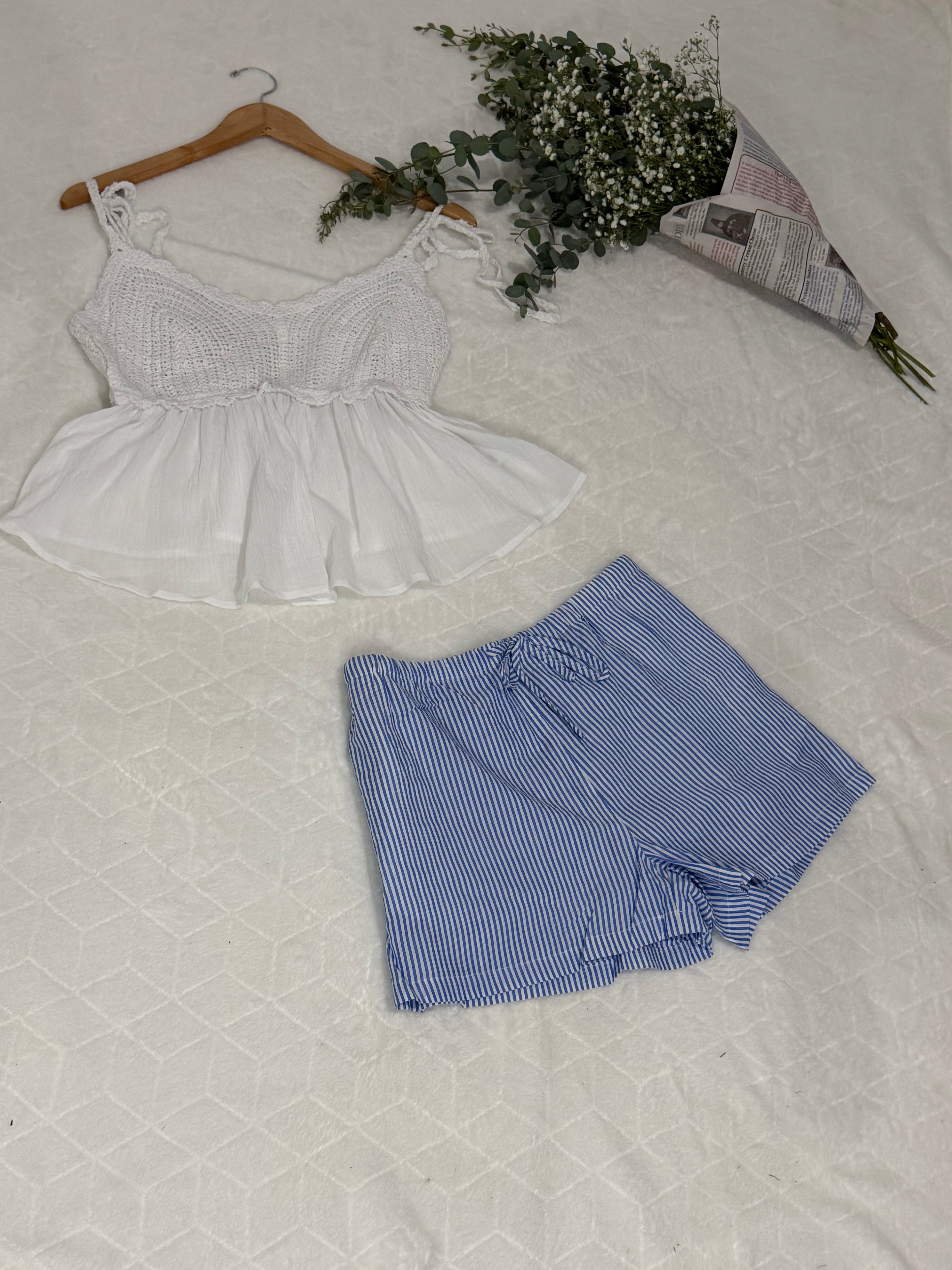 Striped Drawstring Waist Shorts