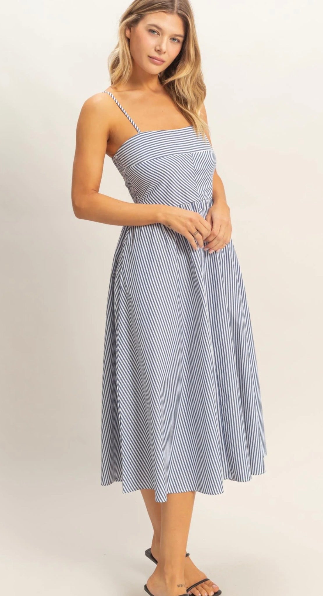 Striped Spaghetti Strap Dress