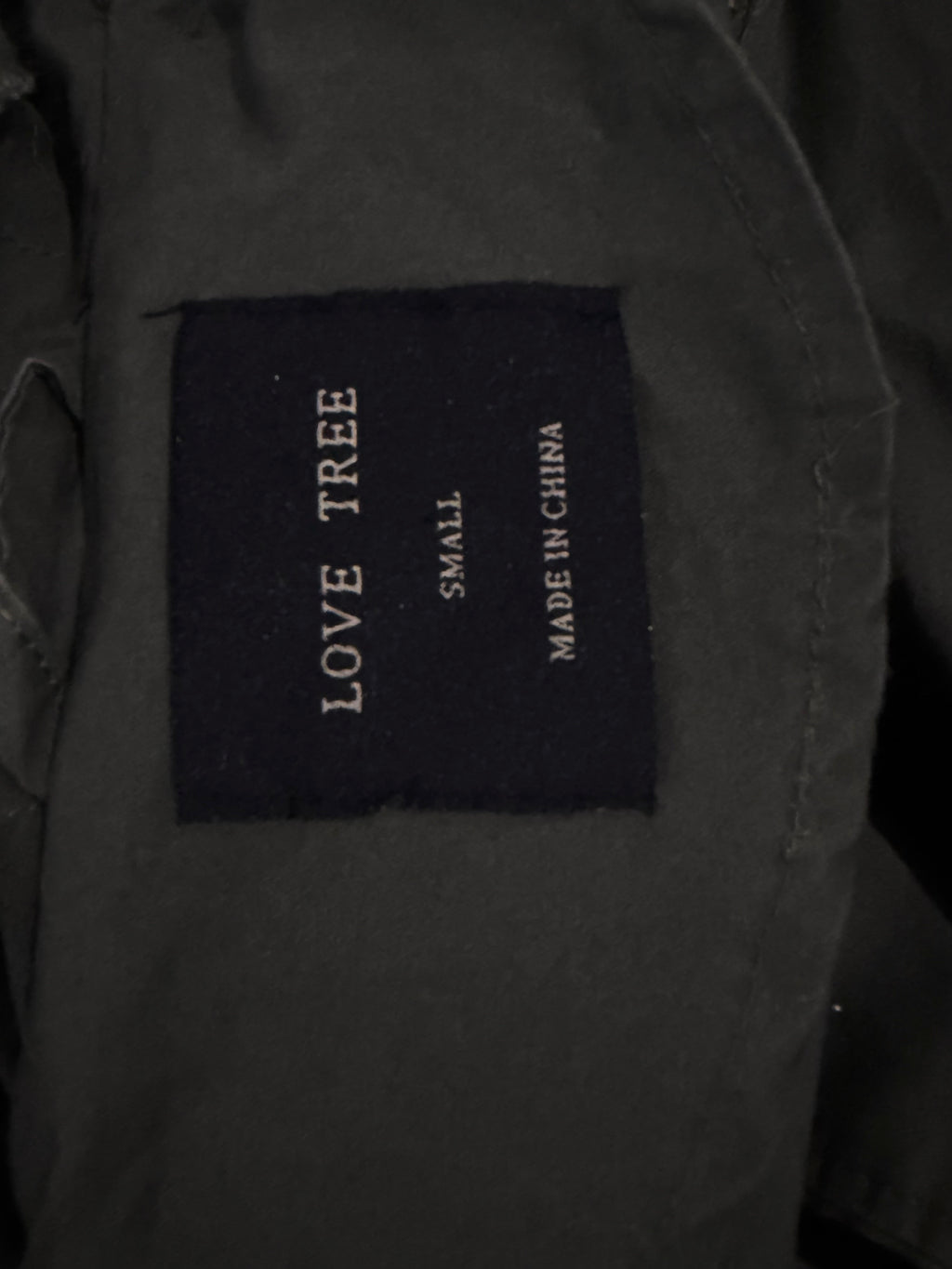 Love Tree Olive Green Utility Hooded Jacket – Size Small