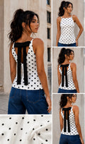 🤍 Polka Dot Bow Back Top 🤍