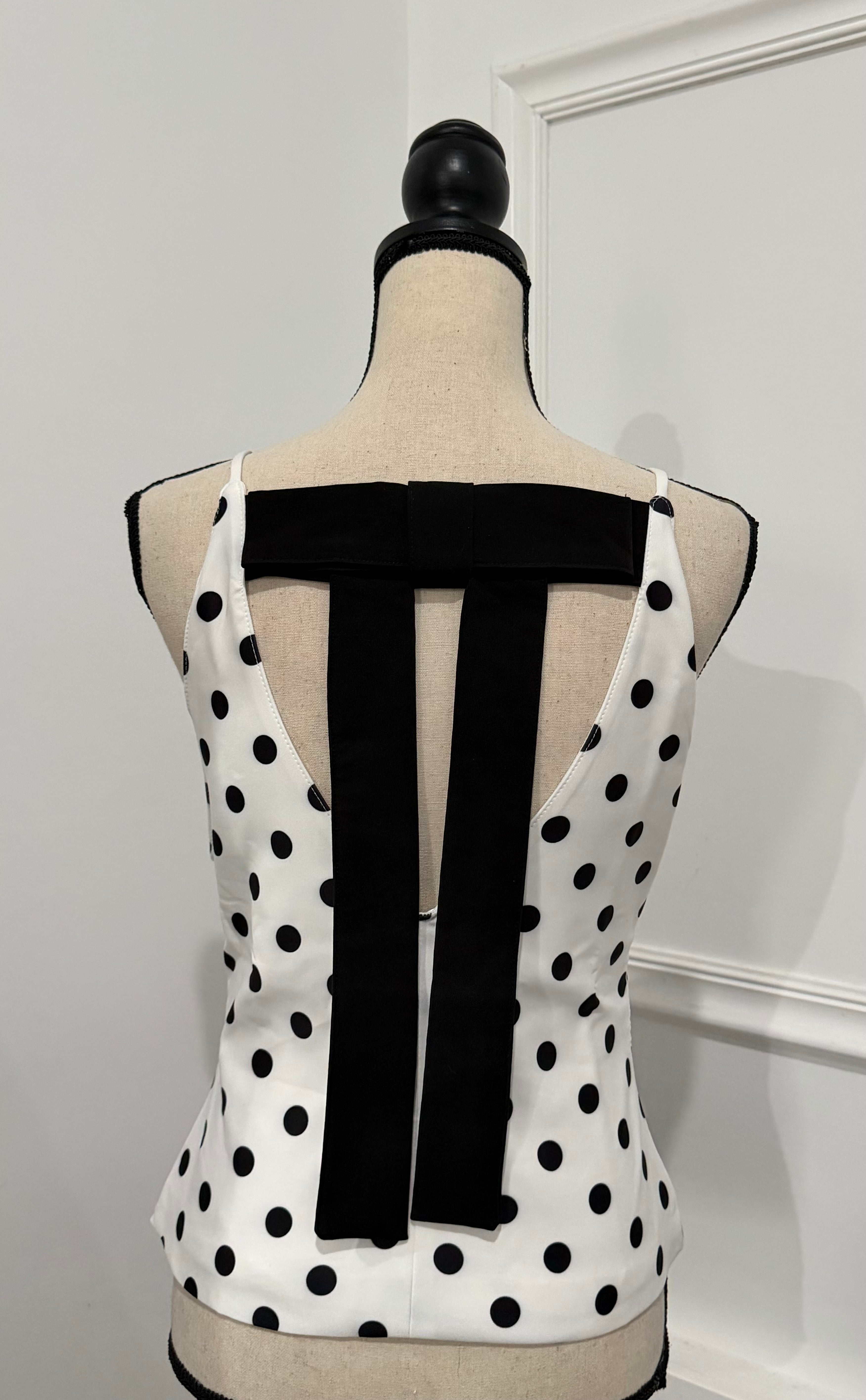 🤍 Polka Dot Bow Back Top 🤍