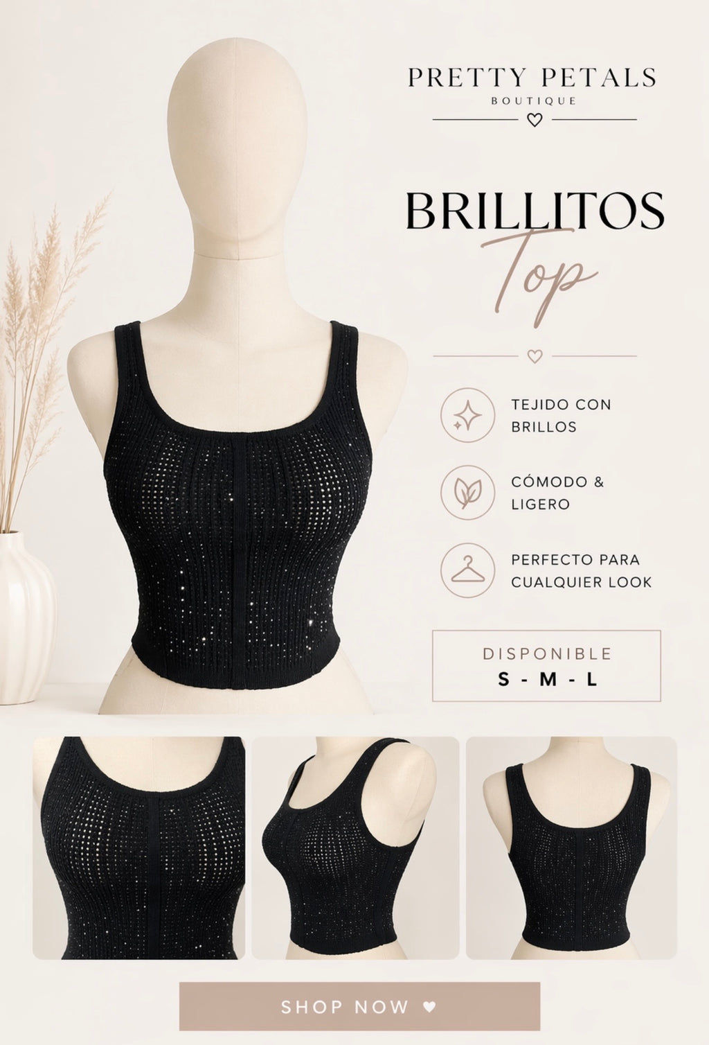 Brillitos Top (Shimmer Knit Top ✨)