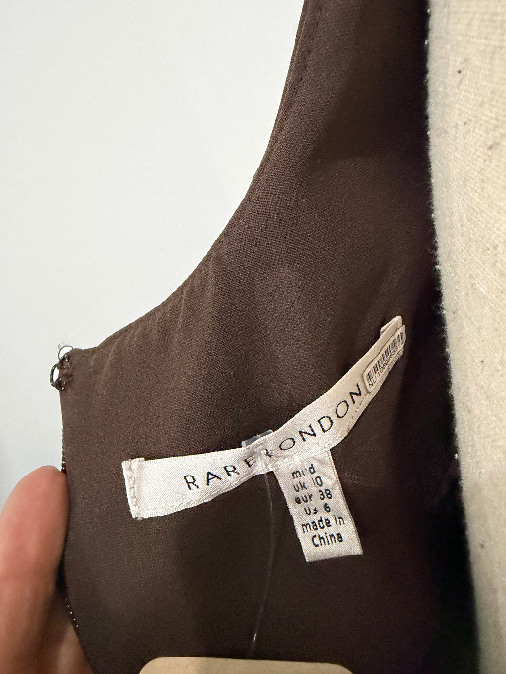 Rare London Chocolate Brown Fit & Flare Skater Dress – Size 6(New No Tag)