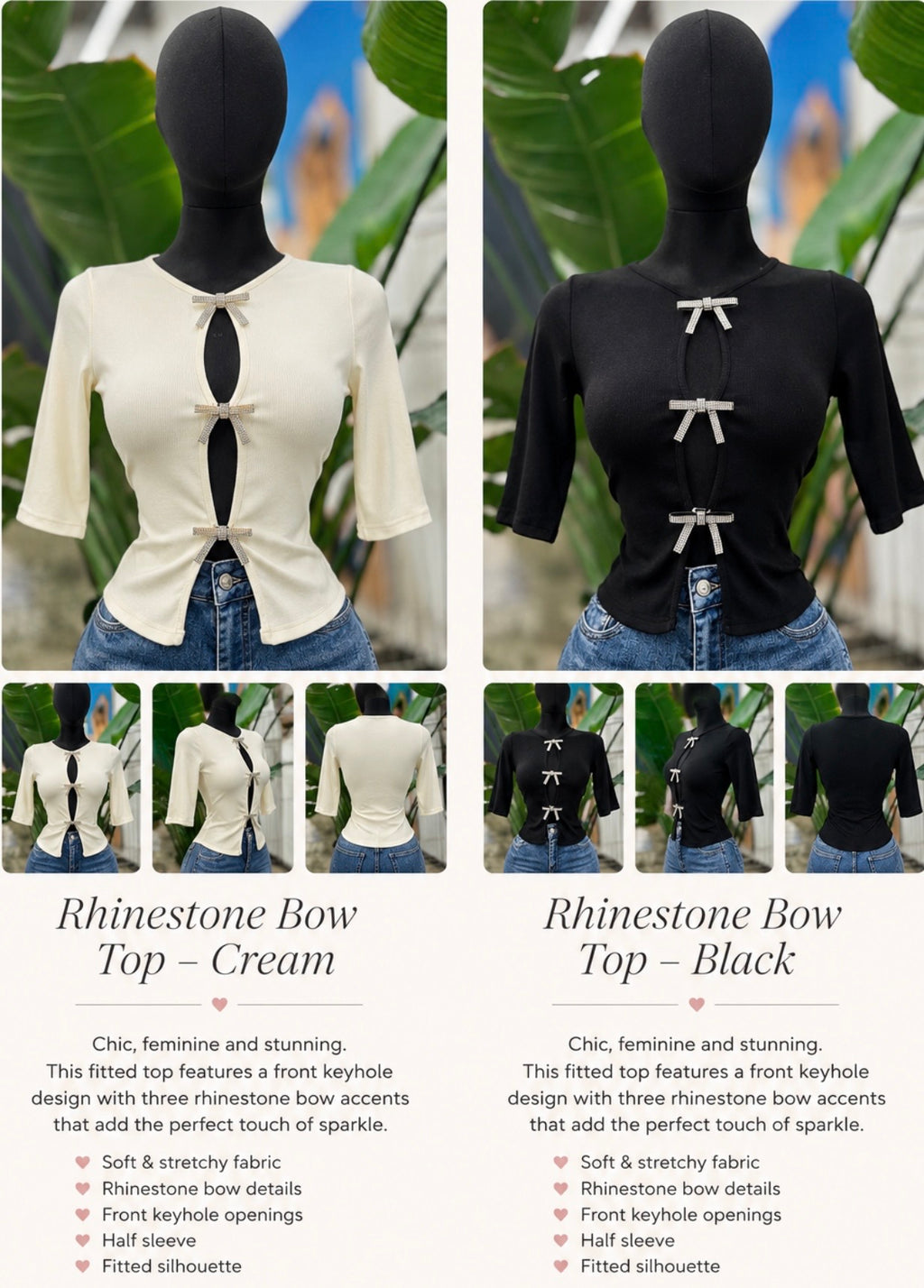 Rhinestone bow top