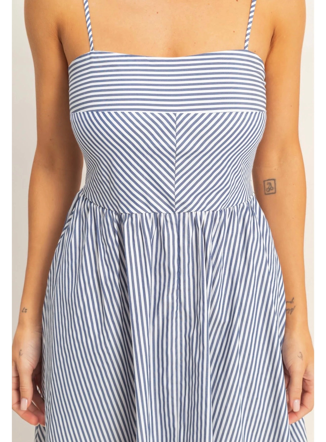 Striped Spaghetti Strap Dress