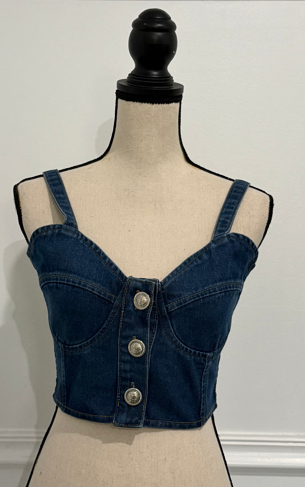 Top Corset Denim Corto