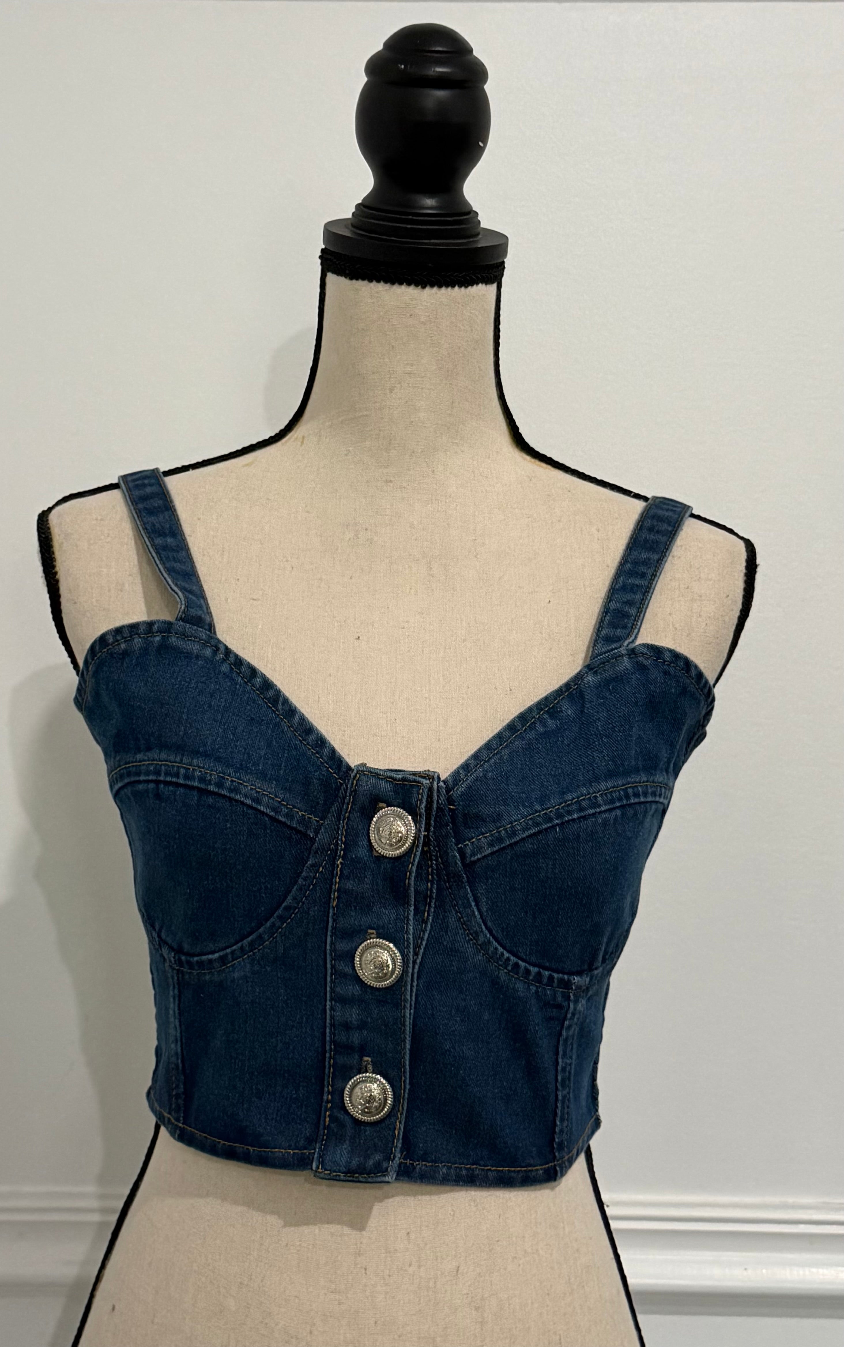Top Corset Denim Corto