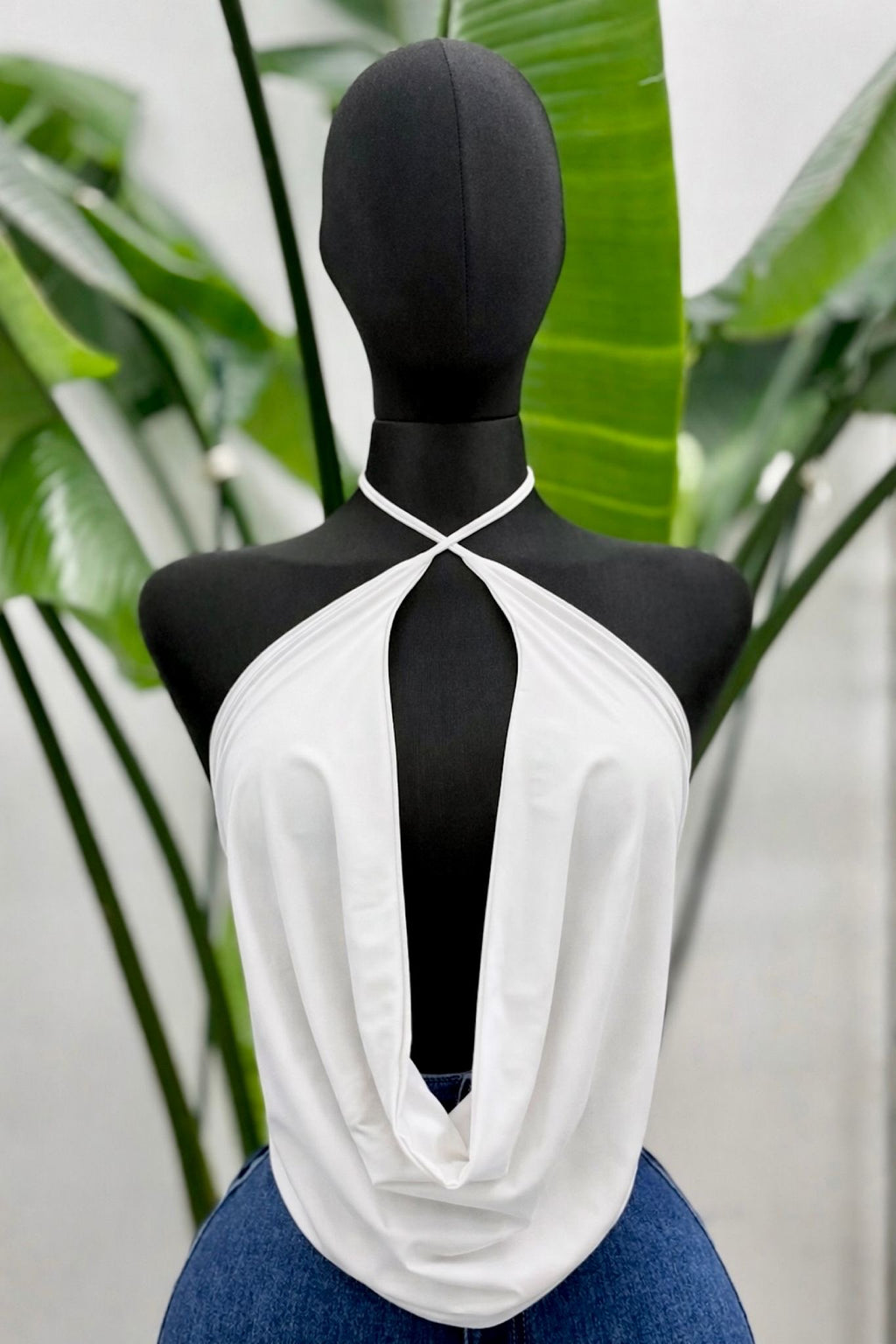 Draped Halter Body – White 🤍✨