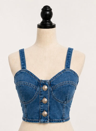 Top Corset Denim Corto