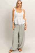 Crochet Tie-Strap Peplum Top