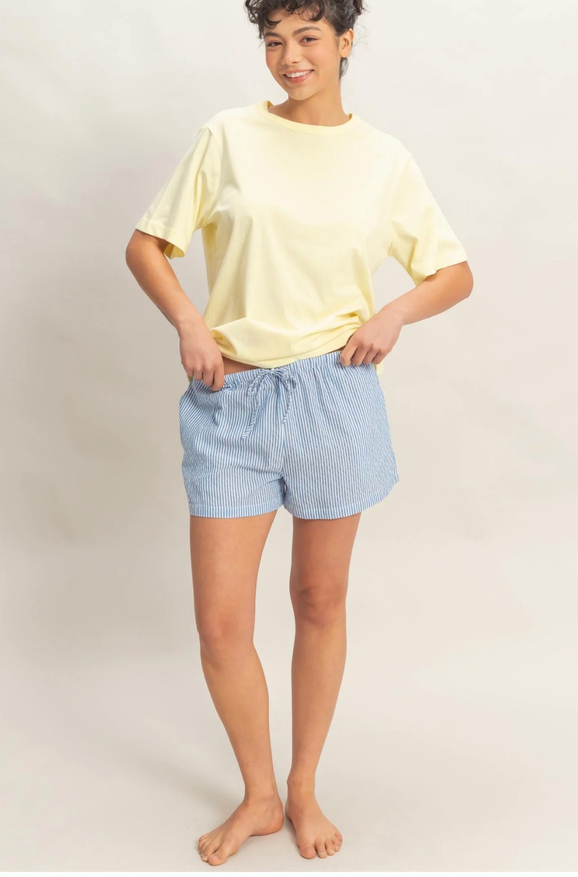 Striped Drawstring Waist Shorts