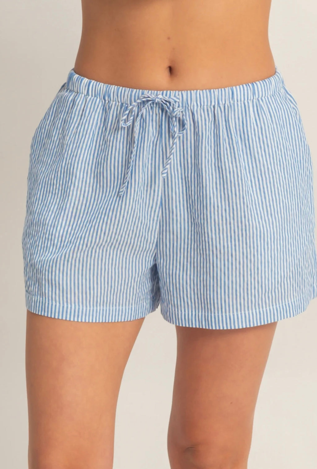 Striped Drawstring Waist Shorts