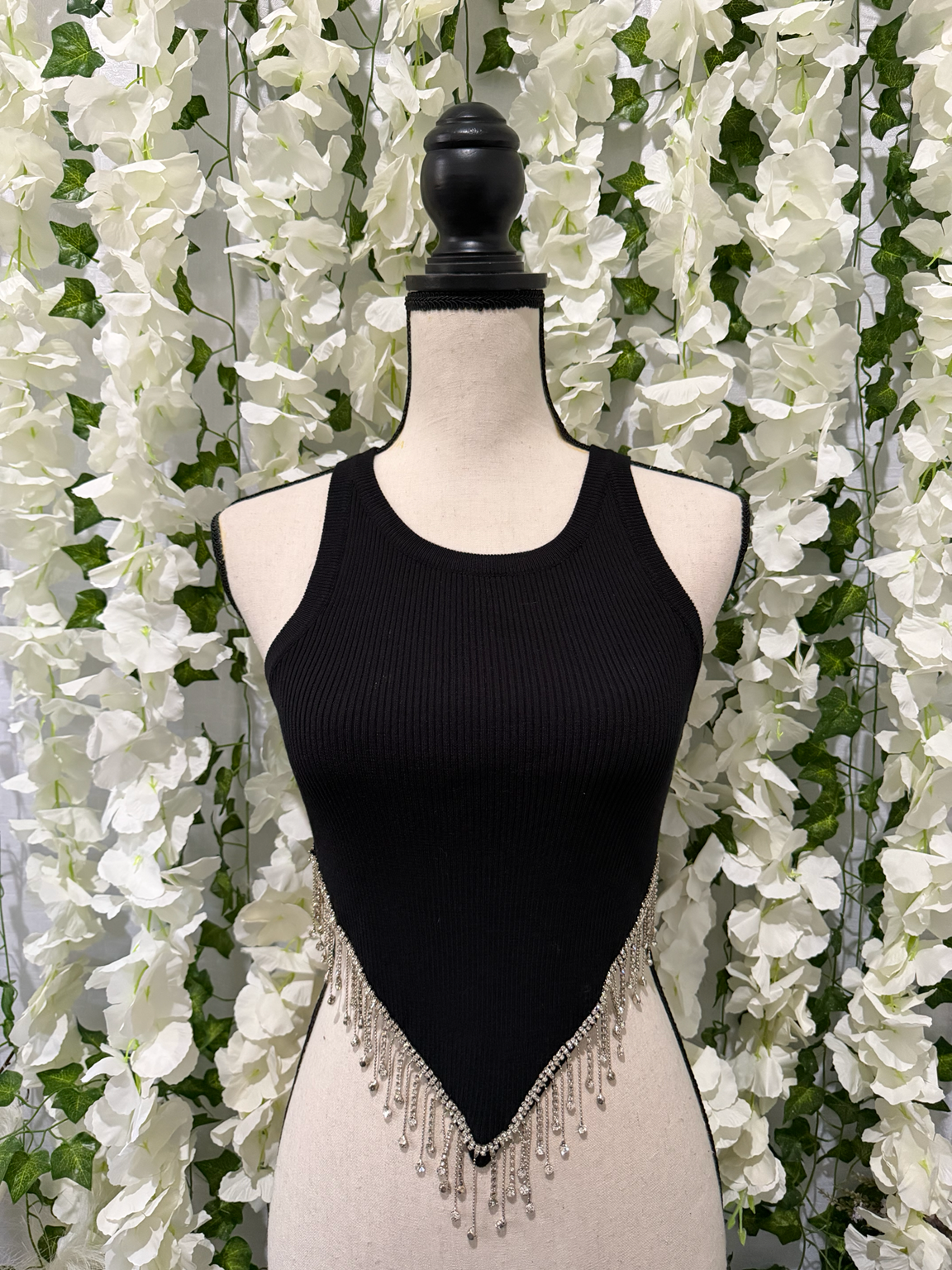 Fringe Detail Halter Top