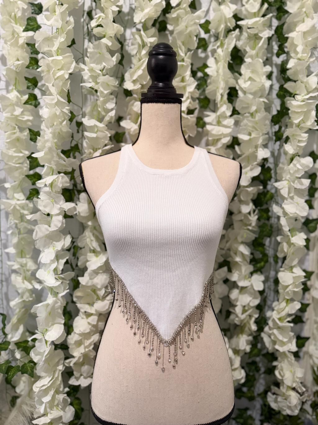 Fringe Detail Halter Top